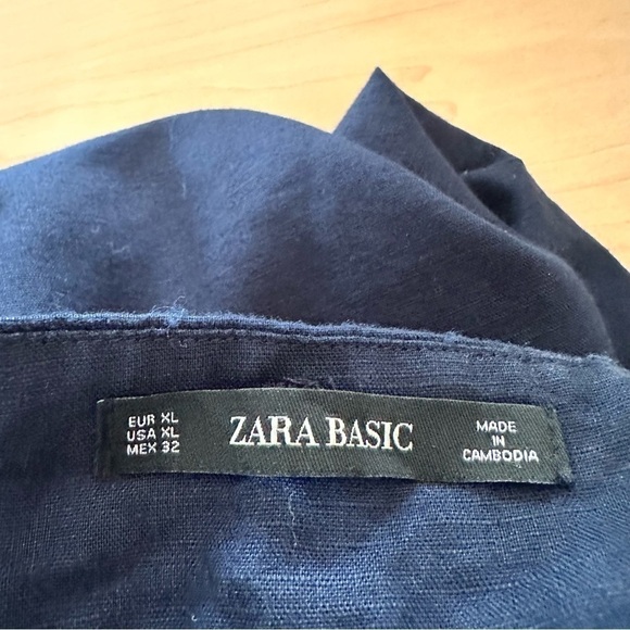 Zara-50/50 Linen and Cotton Blend Wide Leg Ankle Pants - Picture 8 of 8